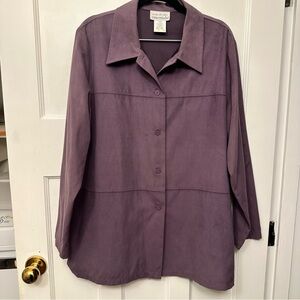 ⭐️ Essentials Size 20 Lavender Faux Suede Blouse